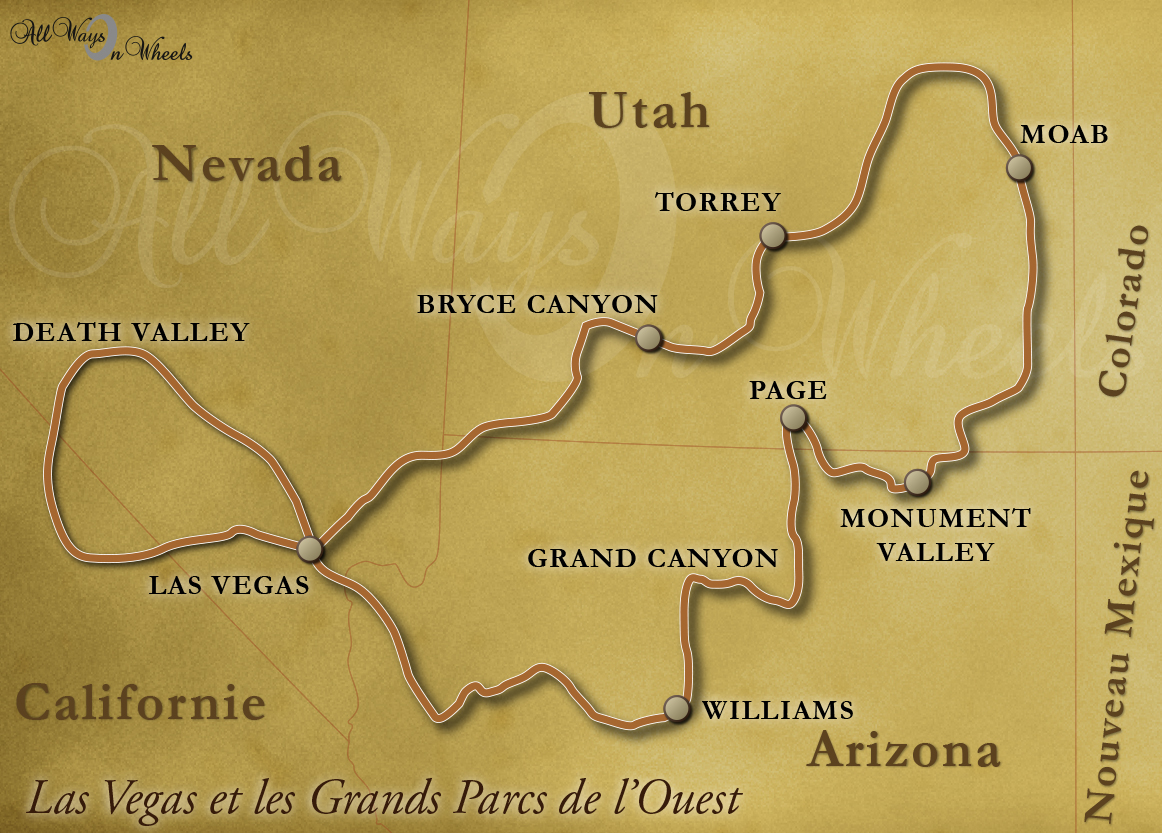 voyage et circuit à moto aux USA, Las végas, Monument Valley et les parcs de l'ouest Américain