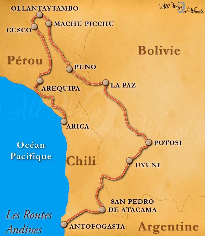 voyage et circuit à moto en Amérique du Sud, Chili, Bolivie, Pérou